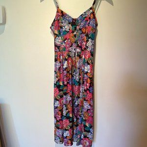 Eve Tapestry Black Floral Print Midi Dress from Rolla’s